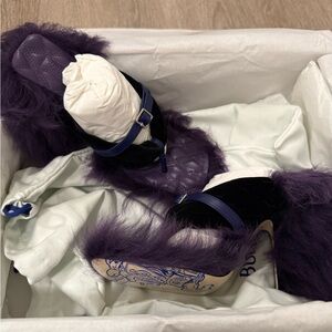 Burberry Purple and Black Fur Heels size 38 #neverworn